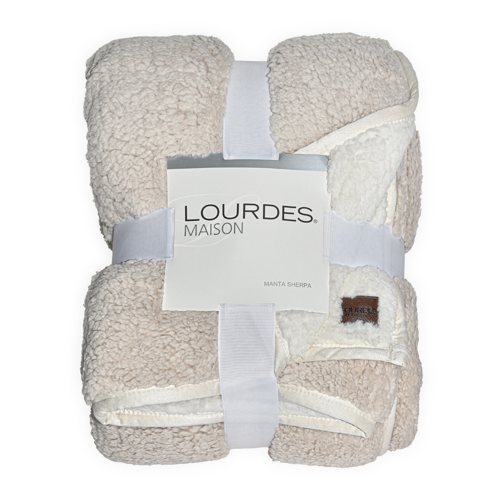MANTA SHERPA LOM BEIGE 127X177 - Imagen 4