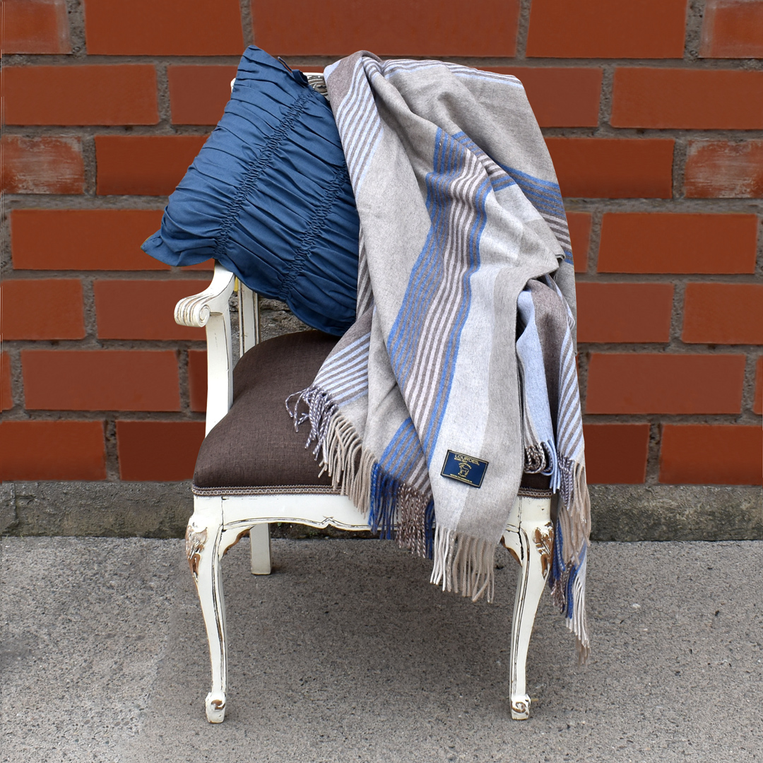 Manta Cachemira Lignes Beige